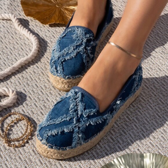 Denim Slip on Espadrille - Picture 1 of 2